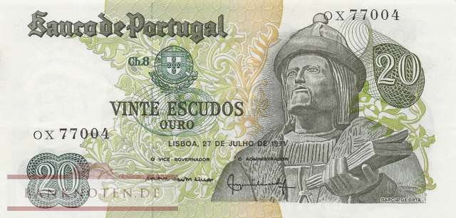 Portugal - 20  Escudos (#173-12_XF)