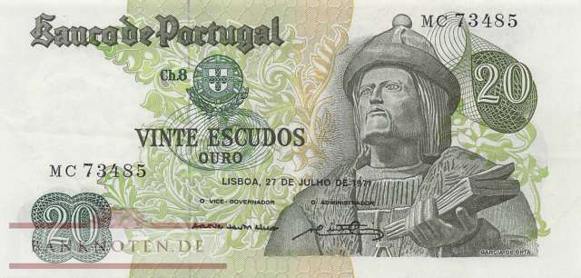Portugal - 20  Escudos (#173-13_VF)