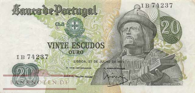 Portugal - 20  Escudos (#173-15_VF)