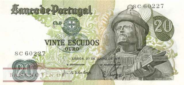Portugal - 20  Escudos (#173-1_UNC)