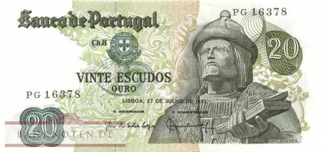 Portugal - 20  Escudos (#173-2_UNC)
