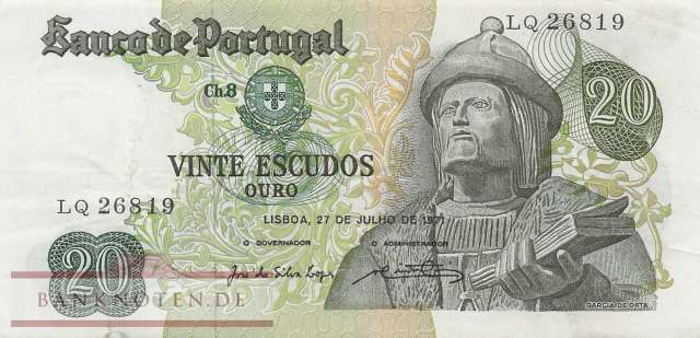 Portugal - 20  Escudos (#173-3_VF)