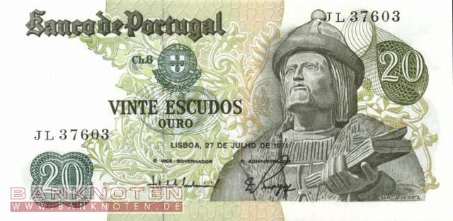 Portugal - 20  Escudos (#173-6_UNC)