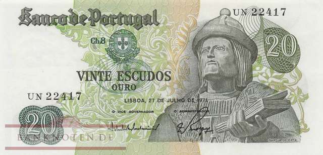 Portugal - 20  Escudos (#173-6_XF)