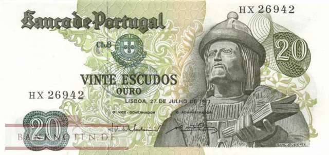 Portugal - 20  Escudos (#173-8_UNC)