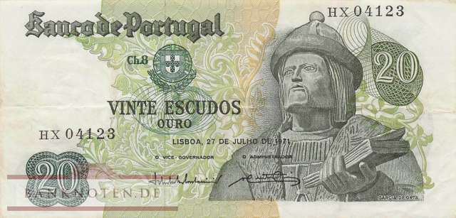 Portugal - 20  Escudos (#173-8_VF)