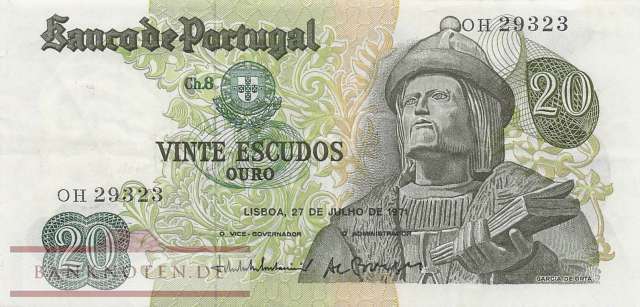 Portugal - 20  Escudos (#173-9_VF)