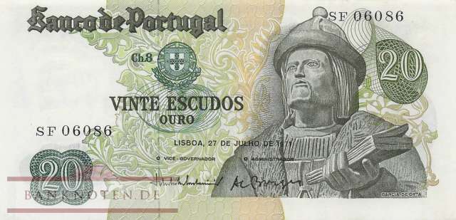 Portugal - 20  Escudos (#173-9_XF)