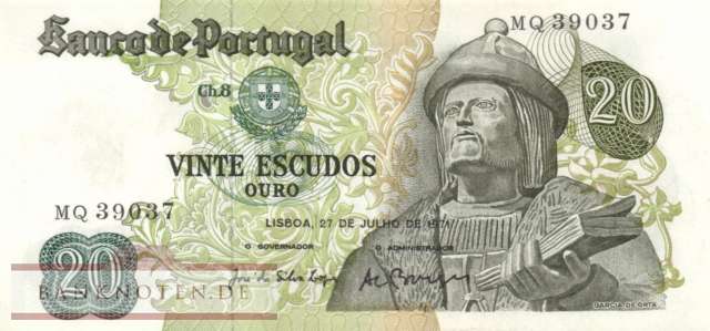 Portugal - 20  Escudos (#173-U13_AU)