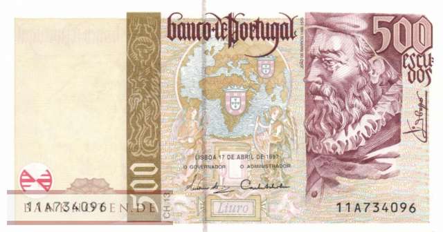 Portugal - 500  Escudos (#187a-U2_UNC)