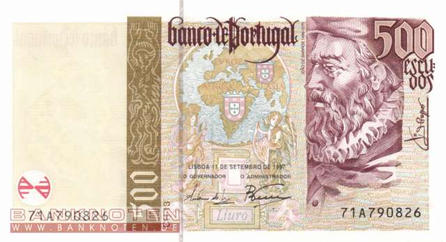 Portugal - 500  Escudos (#187b-U1_UNC)