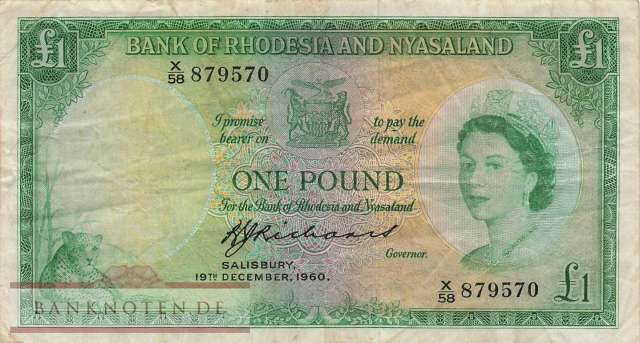 Rhodesien & Nyasaland - 1  Pound (#021b-60_F)
