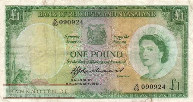 Rhodesien & Nyasaland - 1  Pound (#021b-61_F)