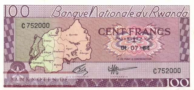 Ruanda - 100  Francs (#008a-64_AU)