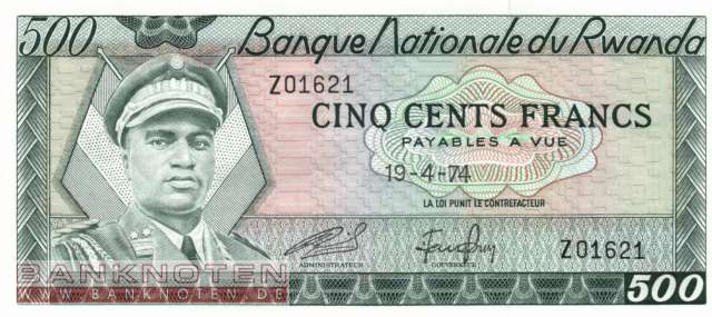 Rwanda - 500  Francs (#011a_UNC)