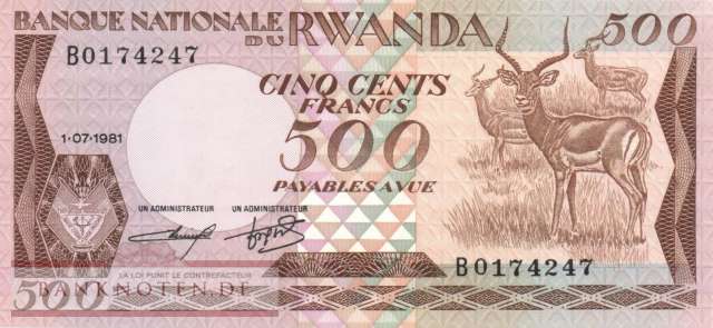 Ruanda - 500  Francs (#016a_UNC)