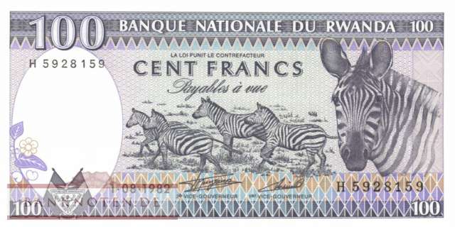 Rwanda - 100  Francs (#018_UNC)