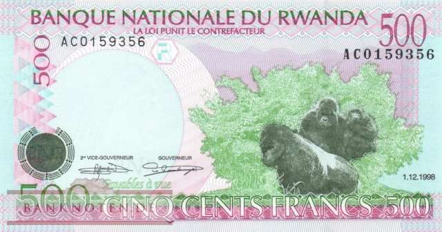 Ruanda - 500  Francs (#026a_UNC)