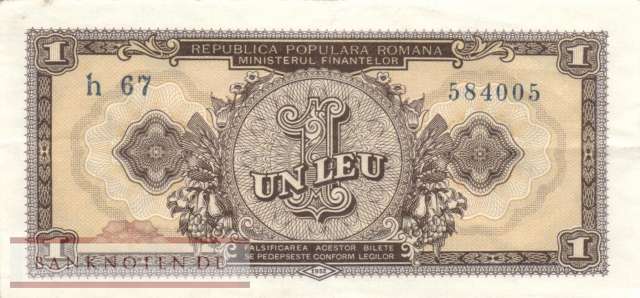 Romania - 1  Leu (#081b_VF)