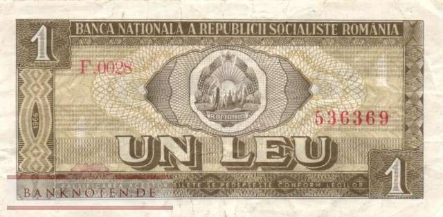 Romania - 1  Leu (#091a-1_VF)