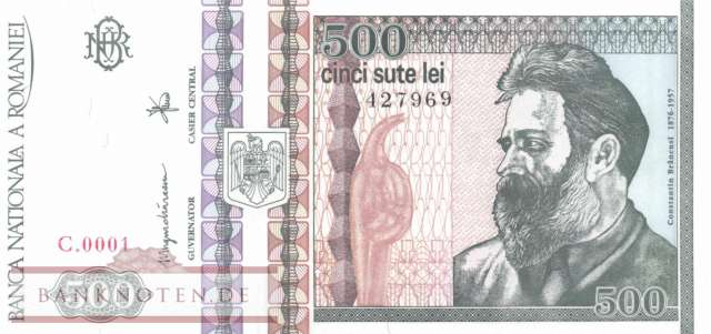 Rumänien - 500  Lei (#101a_UNC)