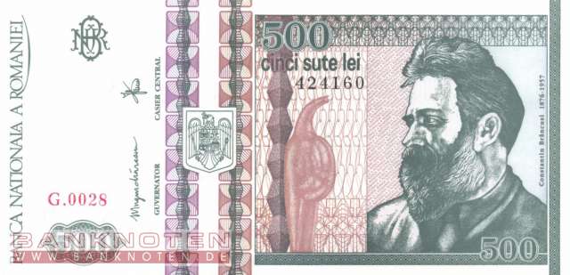 Rumänien - 500  Lei (#101b-1_UNC)