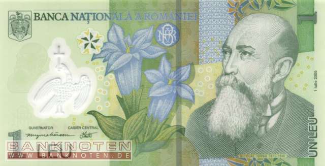Romania - 1  Leu (#117b_UNC)