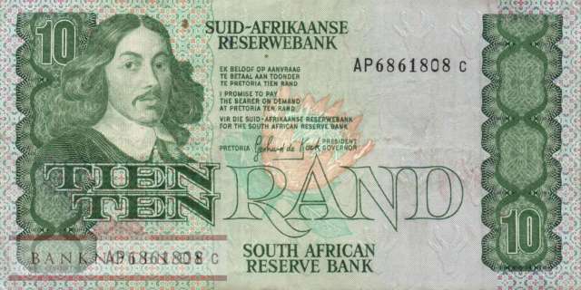 South Africa - 10  Rand (#120d_VF)