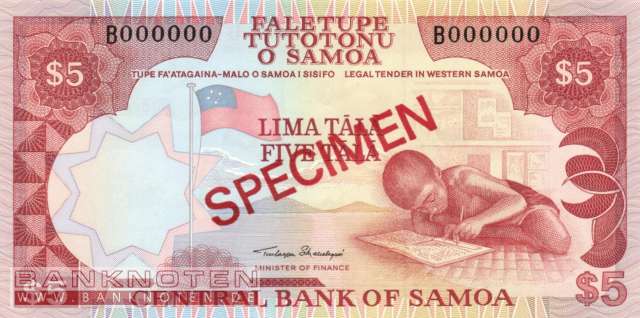 Samoa - 5  Tala - SPECIMEN (#026S_UNC)