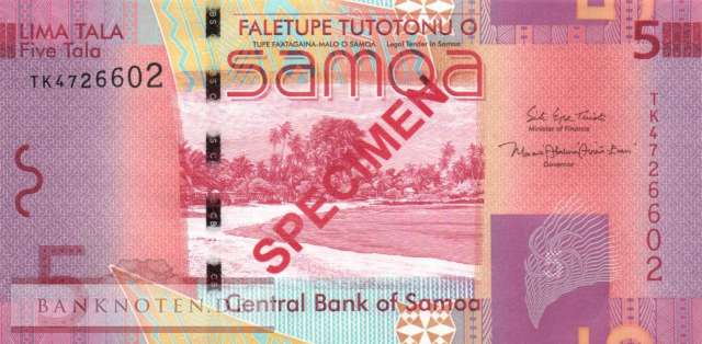 Samoa - 5  Tala - SPECIMEN (#038c-s_UNC)