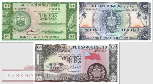 Samoa: 2 - 10 Tala official reprints from the Bank of Samoa (3 banknotes)