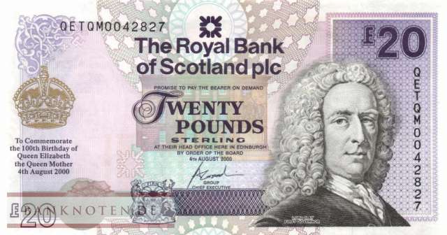 Scotland - 20  Pounds (#361_UNC)