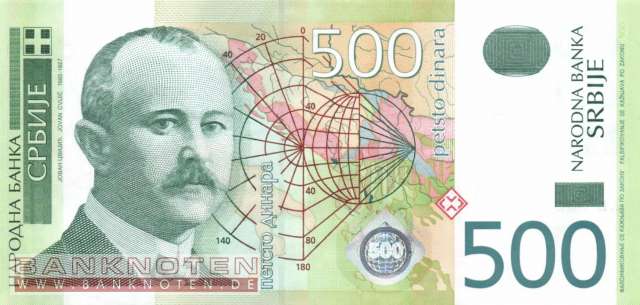 Serbien - 500  Dinara (#043a_UNC)