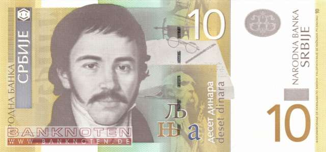 Serbien - 10  Dinara - Ersatzbanknote (#046aR_UNC)