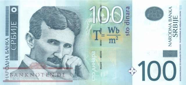 Serbia - 100  Dinara (#057a_UNC)