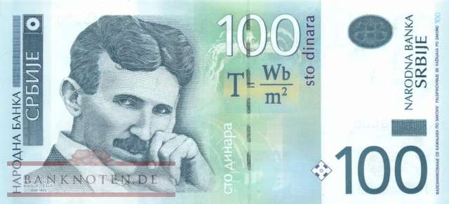 Serbien - 100  Dinara (#057b_UNC)
