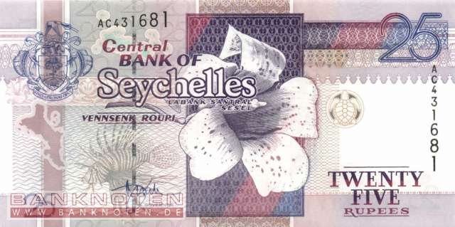Seychelles - 25  Rupees (#037a_UNC)