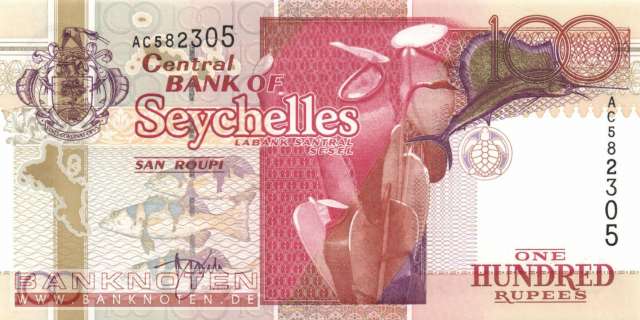 Seychellen - 100  Rupees (#040a_UNC)