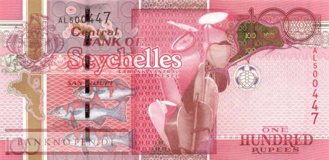 Seychellen - 100  Rupees (#044b_UNC)