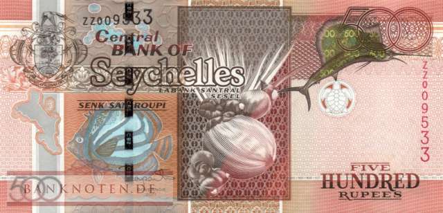 Seychelles - 500  Rupees - Replacement (#045R_UNC)