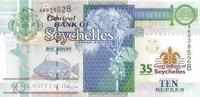 Seychelles - 10  Rupees - 35 years... (#046_UNC)