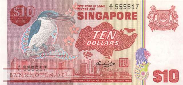 Singapur - 10  Dollars (#011a_UNC)