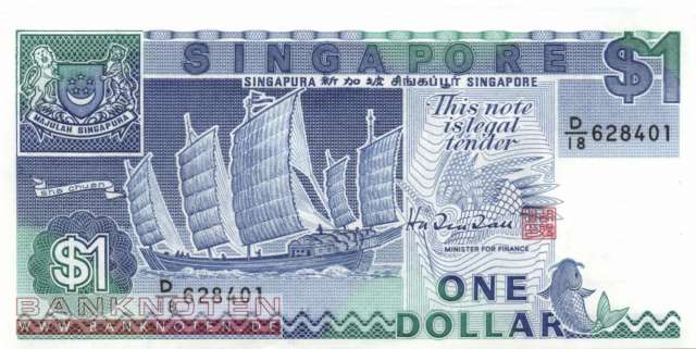 Singapur - 1  Dollar (#018b_UNC)