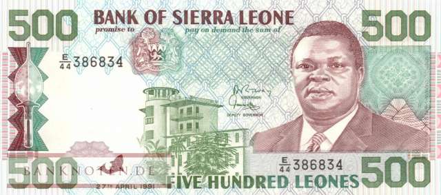 Sierra Leone - 500  Leones (#019_UNC)