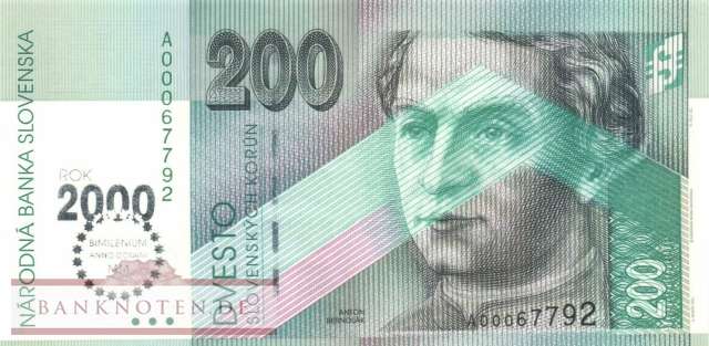 Slowakei - 200 Korun - Millenium (#037_UNC)