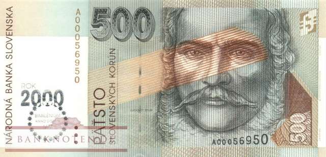 Slovakia - 500 Korun - Millenium (#038_UNC)
