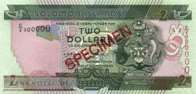 Solomon Islands - 2  Dollars - SPECIMEN (#025S-U8_UNC)