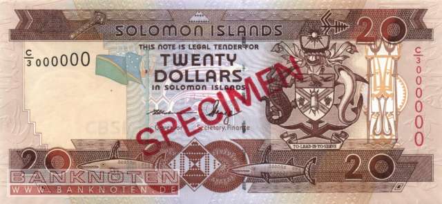 Salomonen - 20  Dollars - SPECIMEN (#028S-U10_UNC)