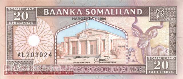 Somaliland - 20  Shillings (#003b_UNC)