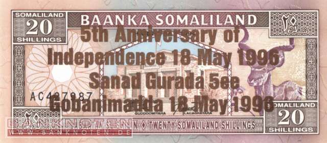 Somaliland - 20  Shillings (#010_UNC)